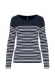 Dames T-shirt lange mouw gestreept Kariban K386 NAVY-WHITE STRIPES